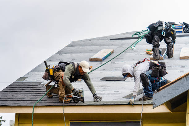 Professional Gutter Installation technician working in Buckland, MA